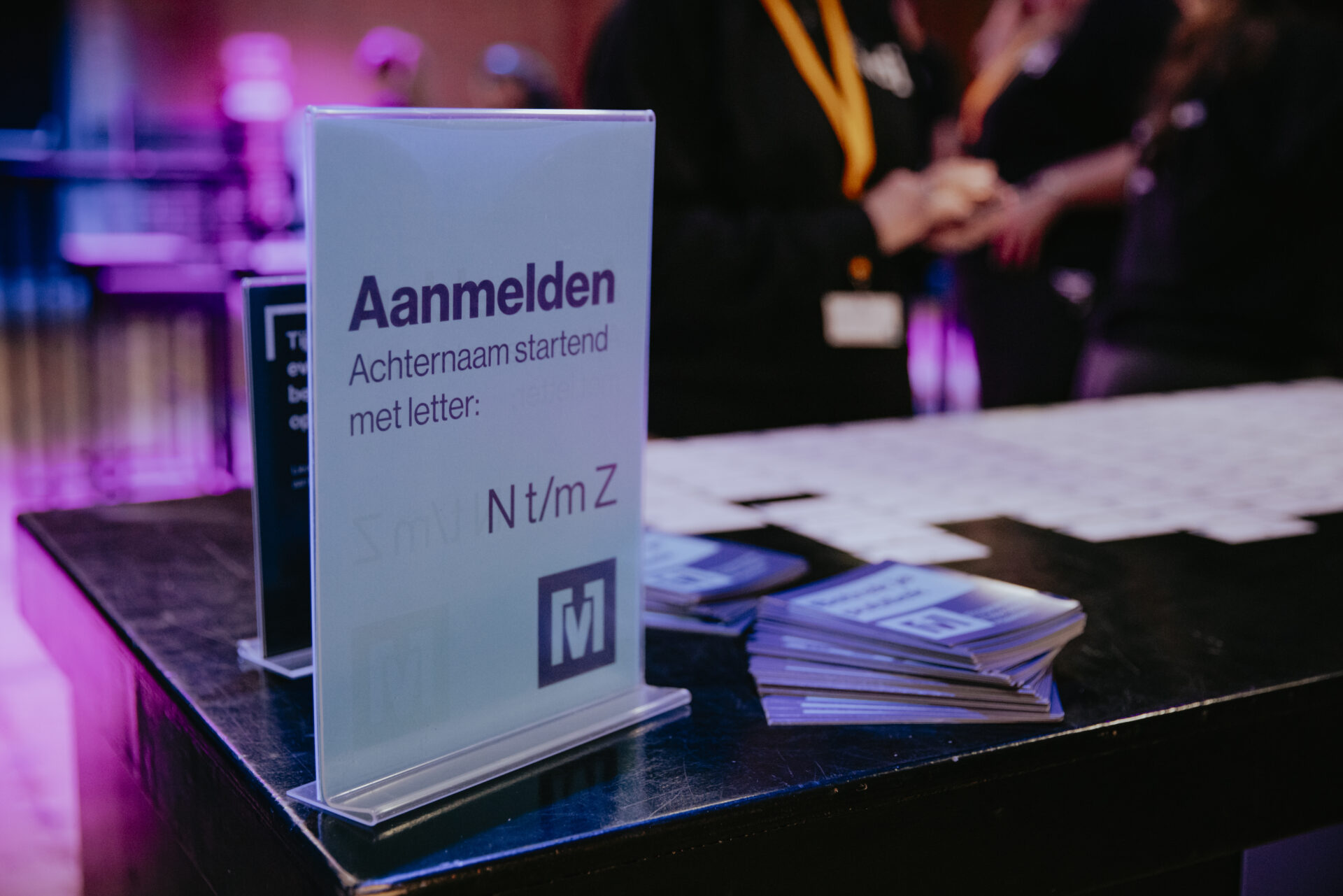 Aanmeldtafel van Media van Morgen